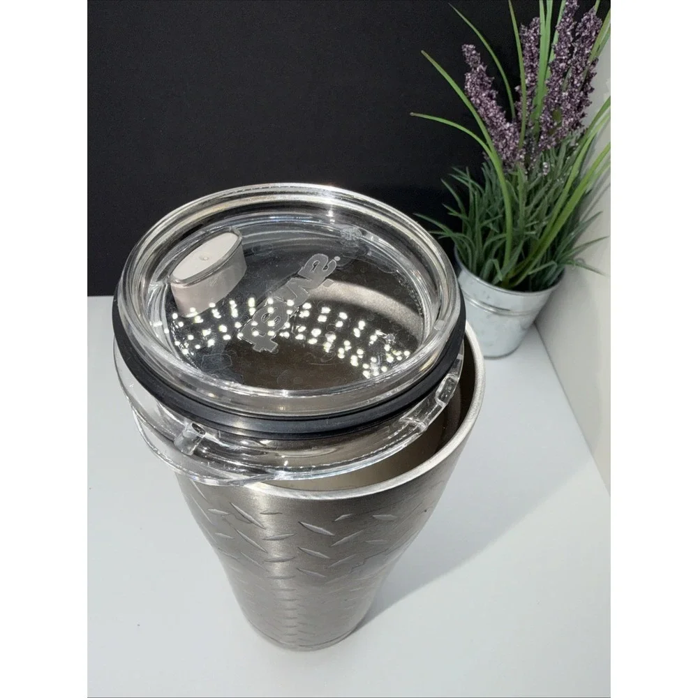 Tervis Tumbler Diamond Plate 20 oz Stainless Steel w/Slider Lid‎ Industrial Fl